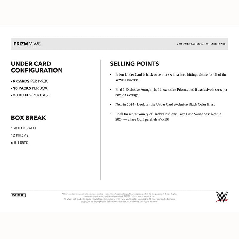 2024 Panini Prizm WWE Under Card Hobby Box