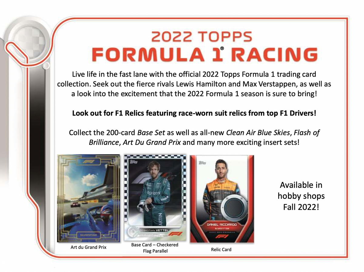 2022 Topps Formula 1 F1 FLAGSHIP Racing Hobby shops Box SEALED! RACE WORN!